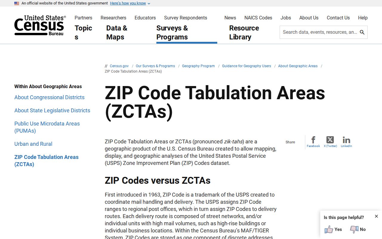 Ramsey County ZIP code directory Census ZCTA guidance